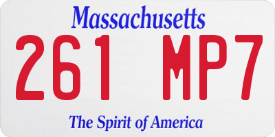 MA license plate 261MP7