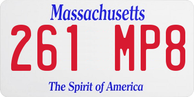 MA license plate 261MP8