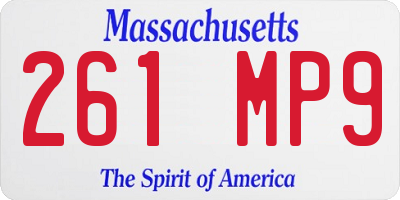 MA license plate 261MP9