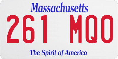 MA license plate 261MQ0