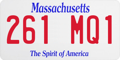 MA license plate 261MQ1