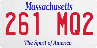 MA license plate 261MQ2