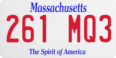 MA license plate 261MQ3
