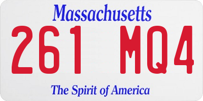 MA license plate 261MQ4