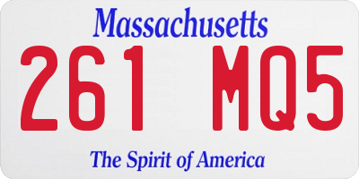 MA license plate 261MQ5