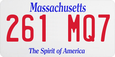MA license plate 261MQ7