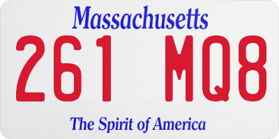 MA license plate 261MQ8