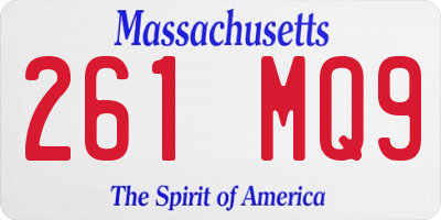 MA license plate 261MQ9