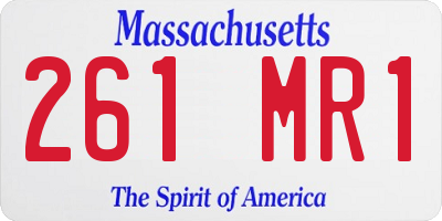 MA license plate 261MR1