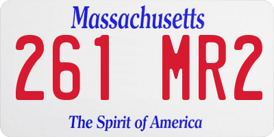 MA license plate 261MR2