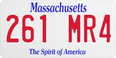MA license plate 261MR4