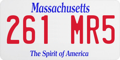 MA license plate 261MR5