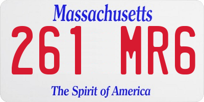 MA license plate 261MR6