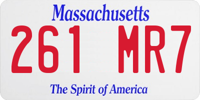MA license plate 261MR7