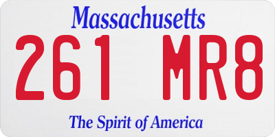 MA license plate 261MR8