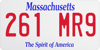 MA license plate 261MR9