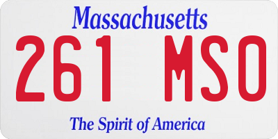 MA license plate 261MS0
