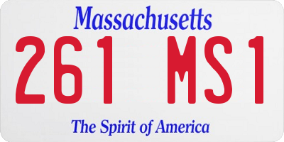 MA license plate 261MS1