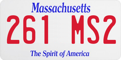 MA license plate 261MS2