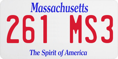 MA license plate 261MS3