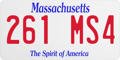 MA license plate 261MS4