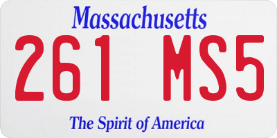MA license plate 261MS5