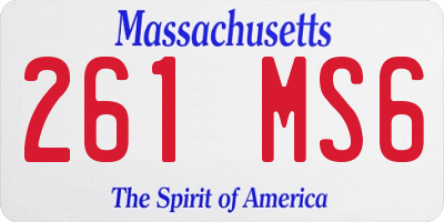MA license plate 261MS6