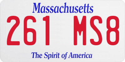 MA license plate 261MS8