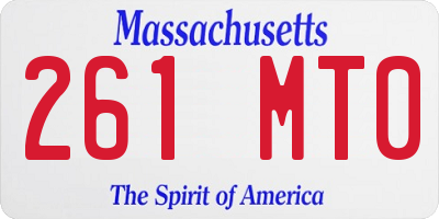 MA license plate 261MT0