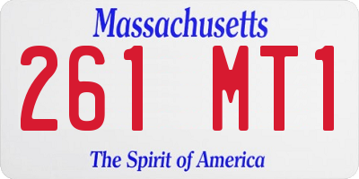 MA license plate 261MT1