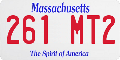 MA license plate 261MT2