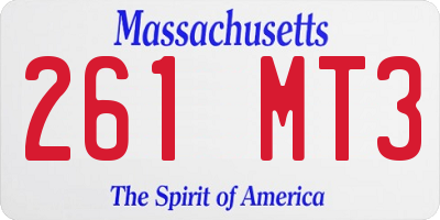 MA license plate 261MT3
