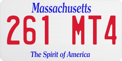 MA license plate 261MT4