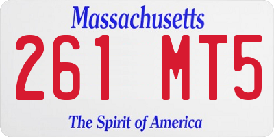 MA license plate 261MT5