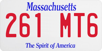 MA license plate 261MT6