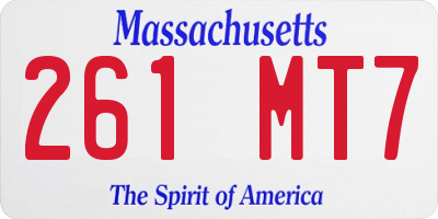 MA license plate 261MT7