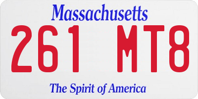 MA license plate 261MT8