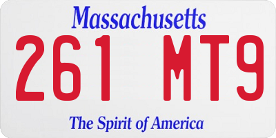 MA license plate 261MT9