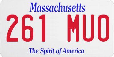 MA license plate 261MU0