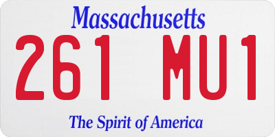 MA license plate 261MU1