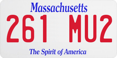 MA license plate 261MU2