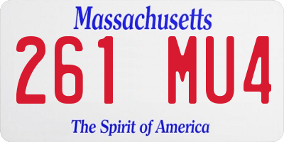 MA license plate 261MU4