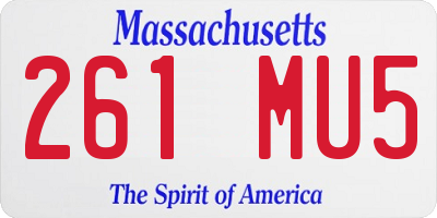 MA license plate 261MU5