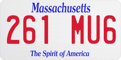 MA license plate 261MU6