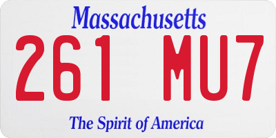 MA license plate 261MU7