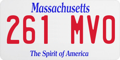 MA license plate 261MV0
