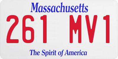 MA license plate 261MV1