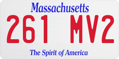 MA license plate 261MV2