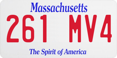 MA license plate 261MV4
