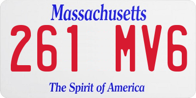 MA license plate 261MV6